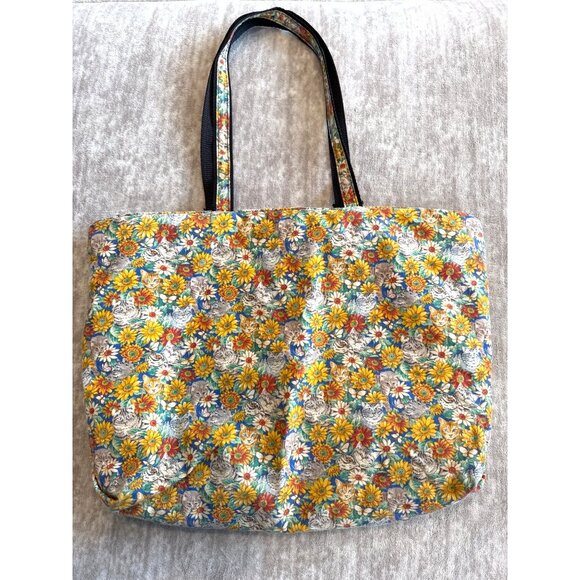 Whimsy Cat Floral Tote Bag - Picture 6 of 9